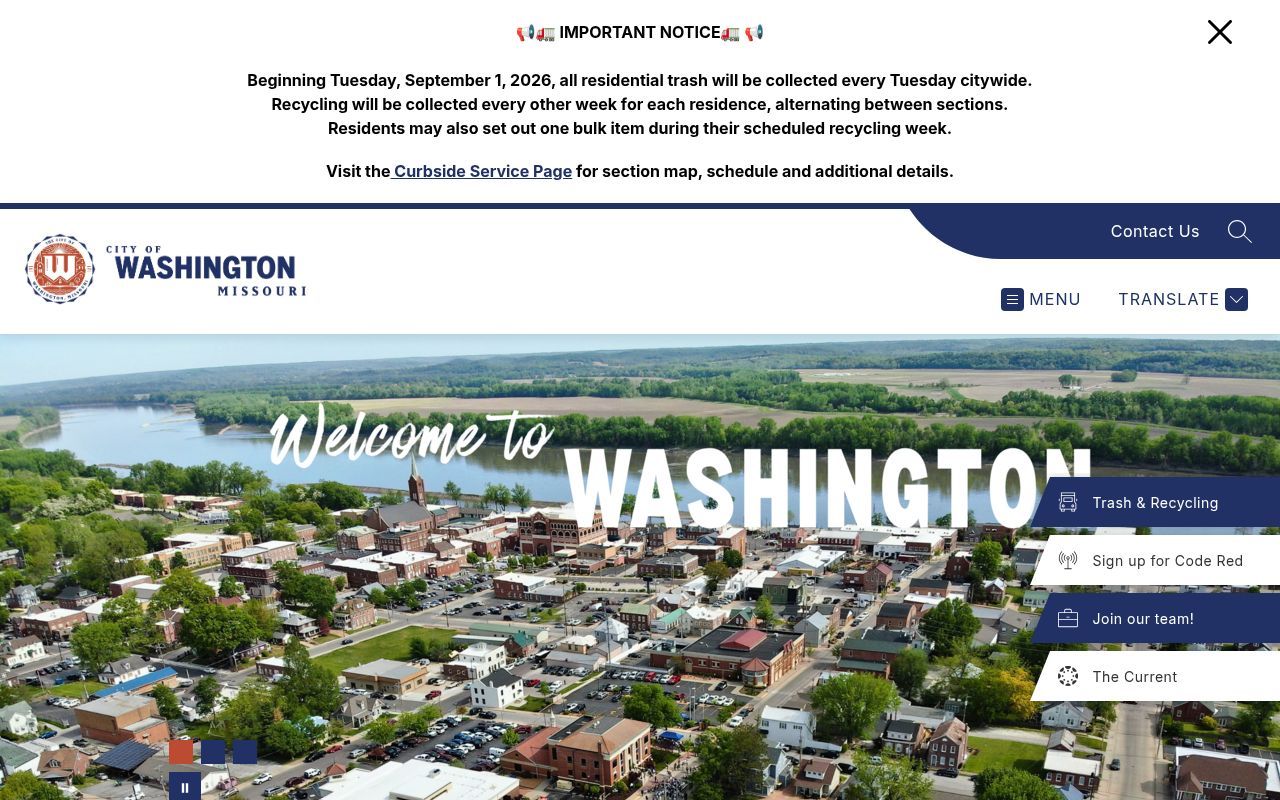 Homepage screenshot of washmo.gov