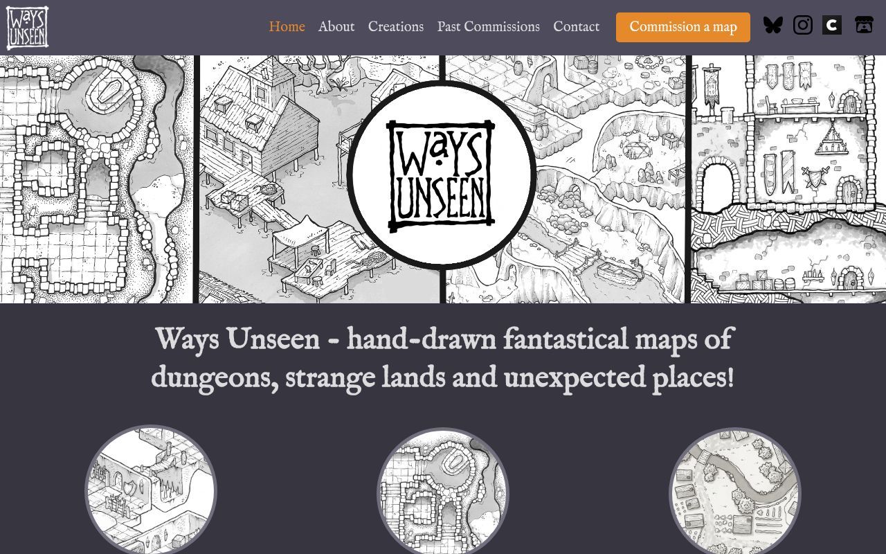 Homepage screenshot of ways-unseen.com
