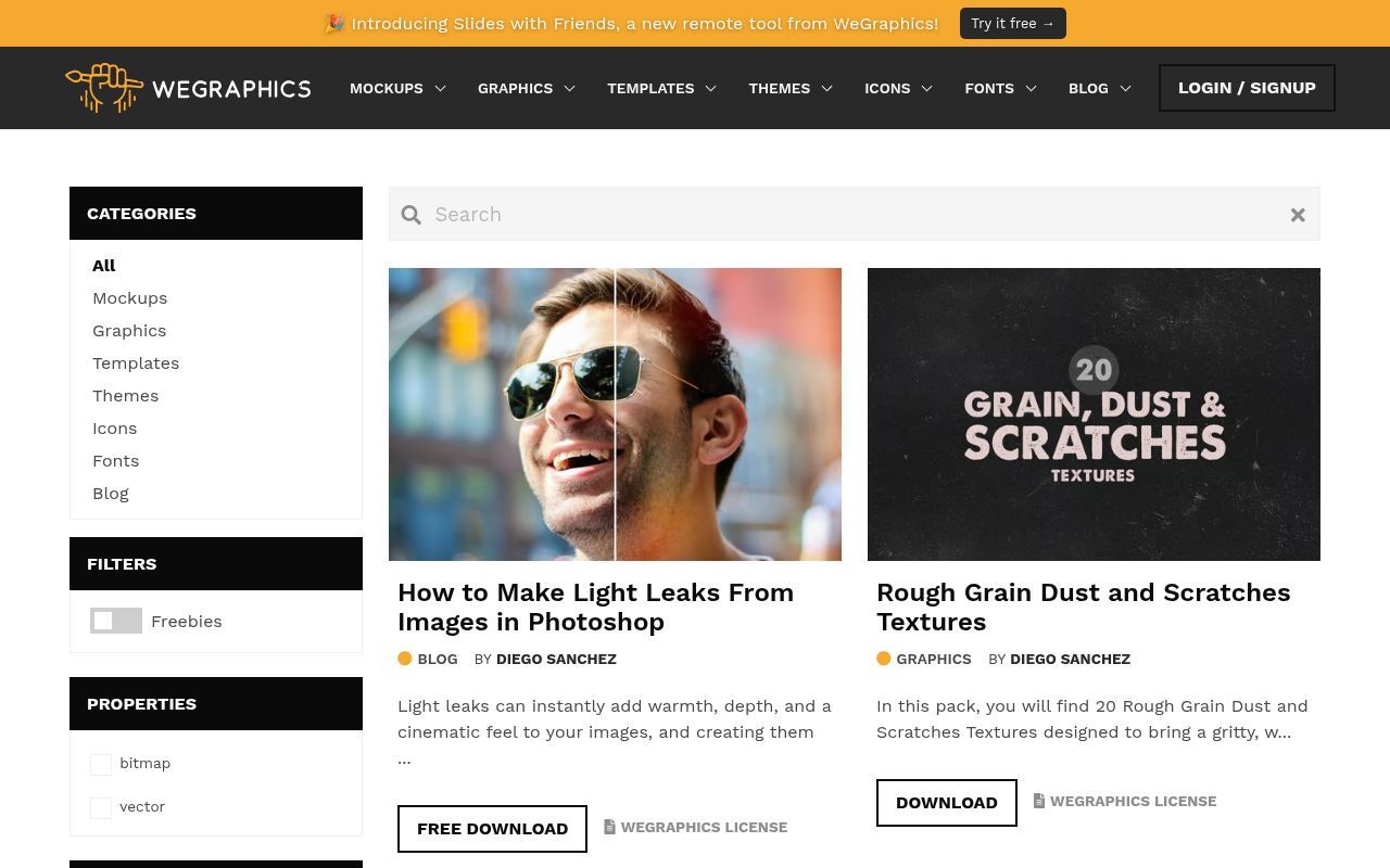 Homepage screenshot of we.graphics