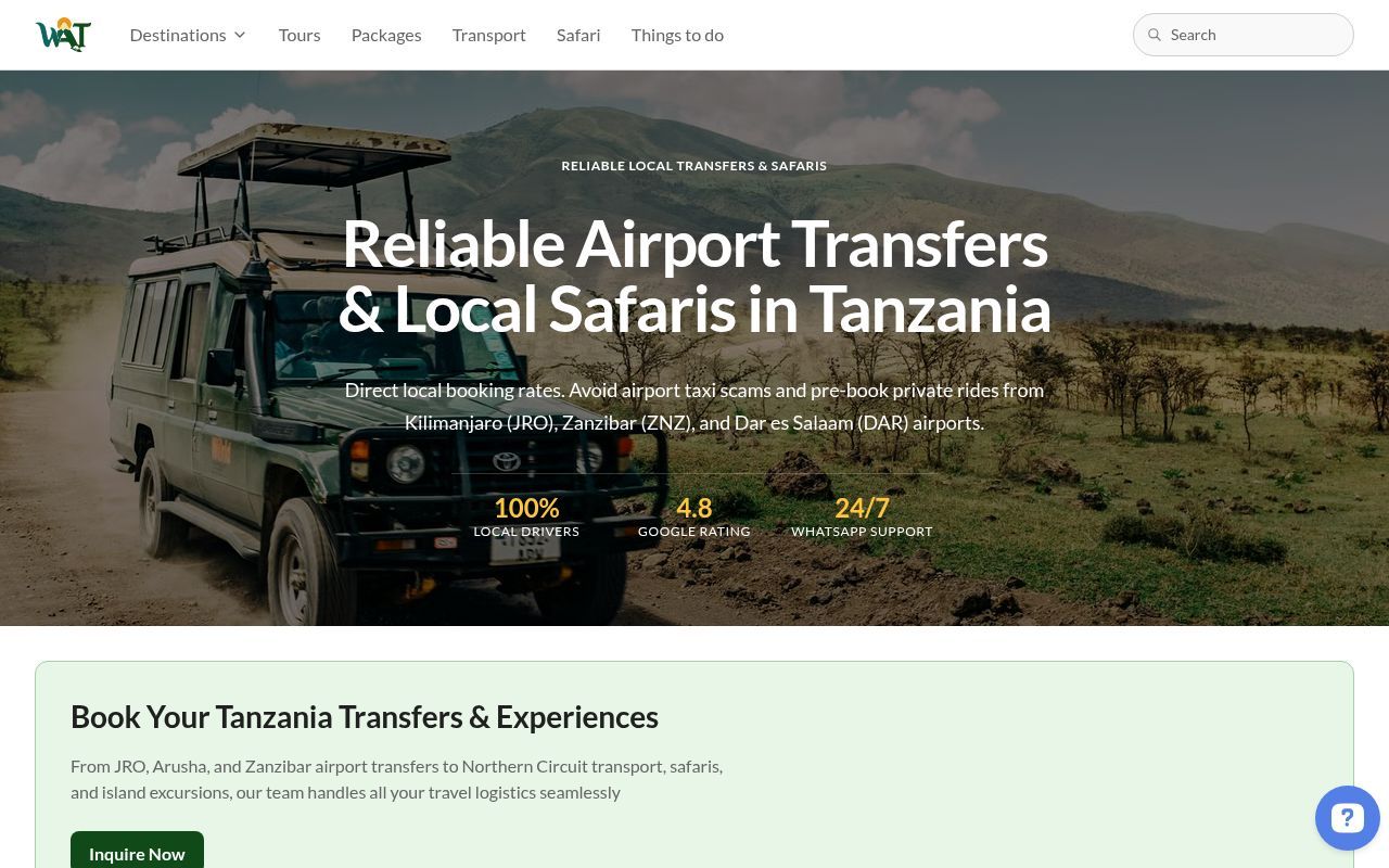 Homepage screenshot of wearetanzania.com