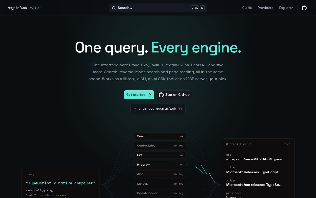 Homepage screenshot of web.agntn.dev