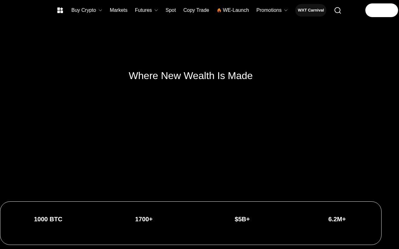 Homepage screenshot of weex-users.com