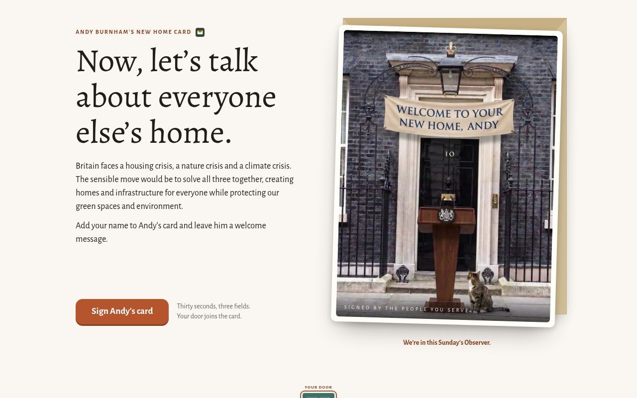 Homepage screenshot of welcomehomeandy.com