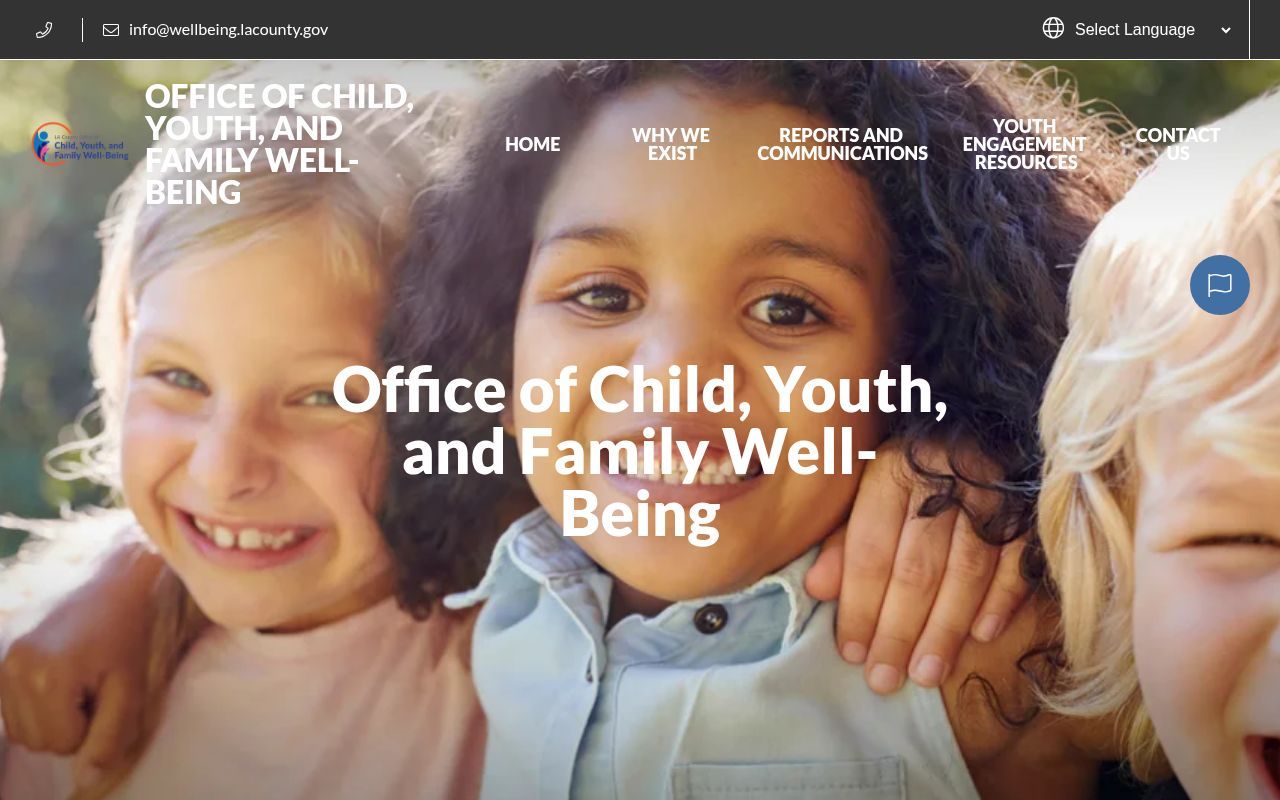 Homepage screenshot of wellbeing.lacounty.gov