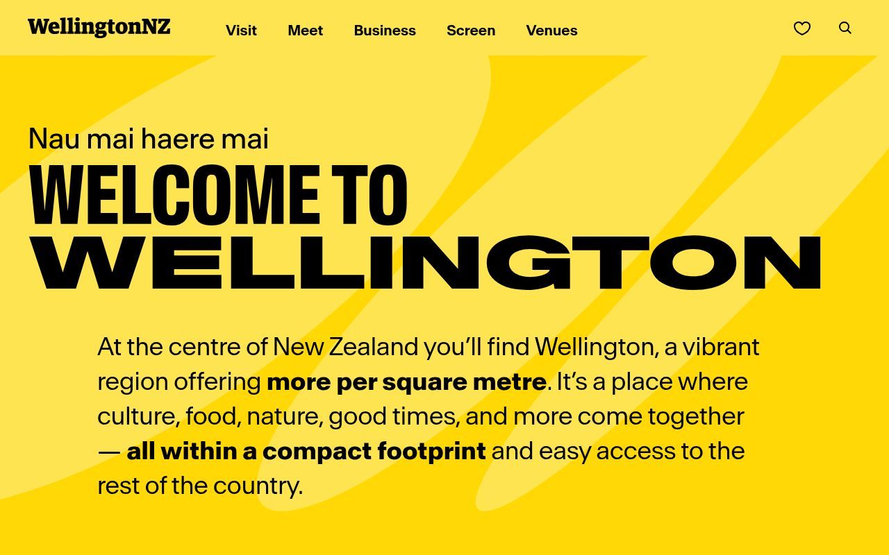 Homepage screenshot of wellingtonnz.com