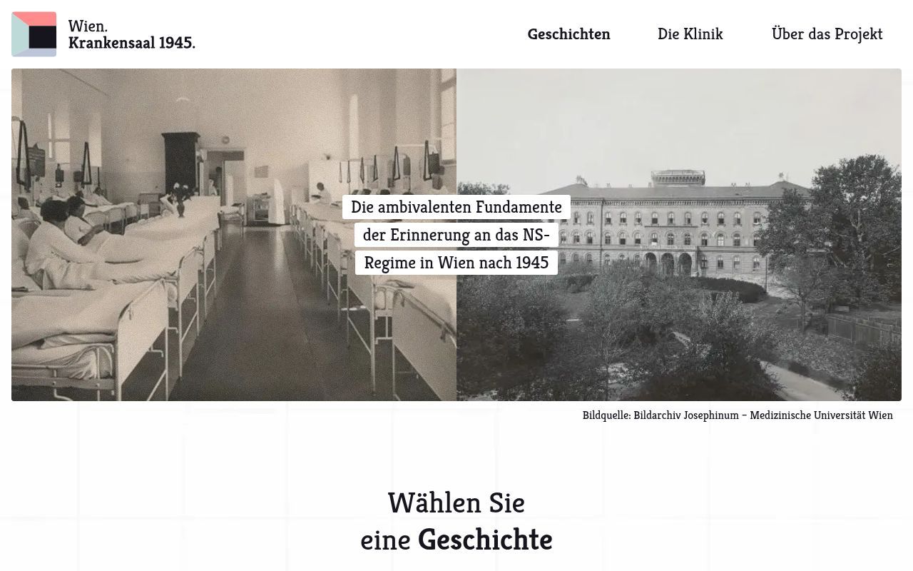 Homepage screenshot of wien-krankensaal1945.oeaw.ac.at