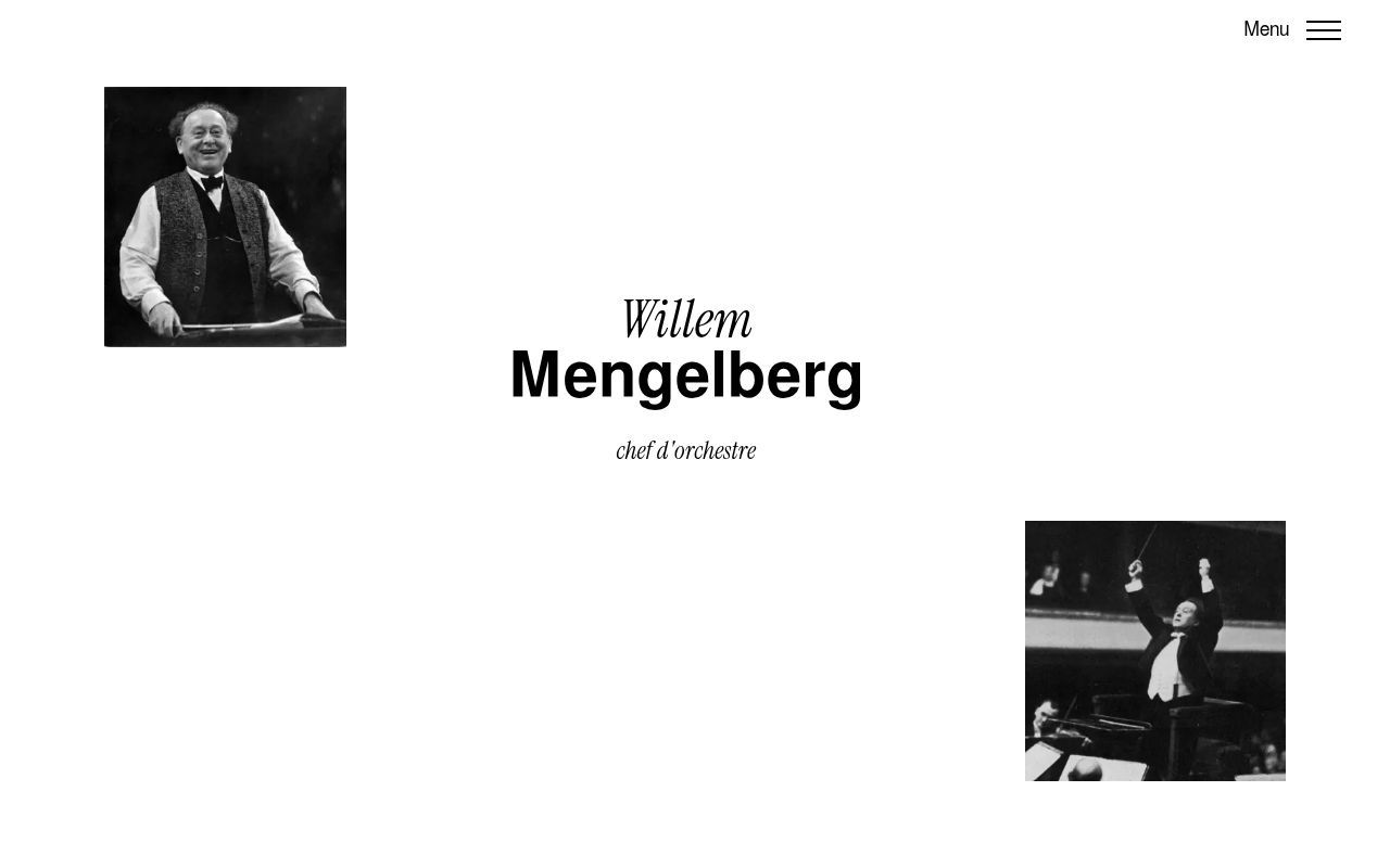 Homepage screenshot of willem-mengelberg.com