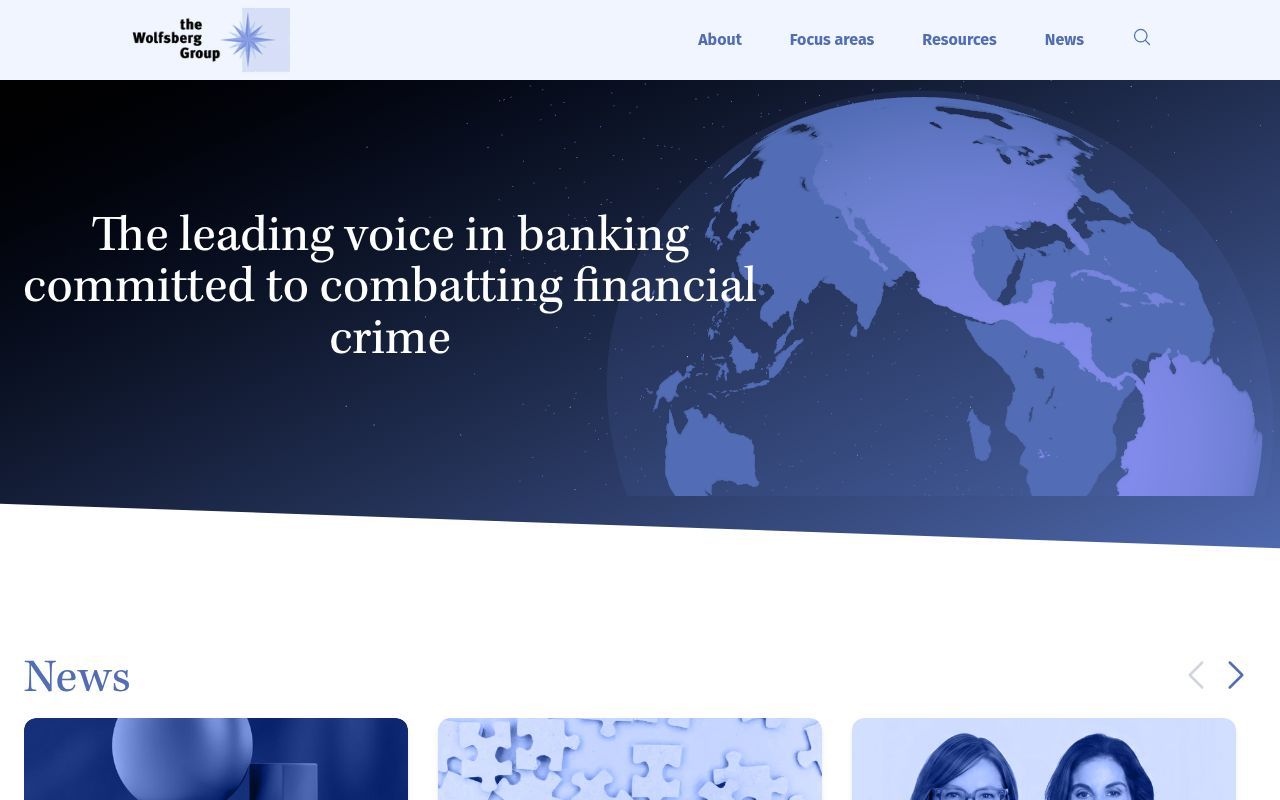 Homepage screenshot of wolfsberg-group.org