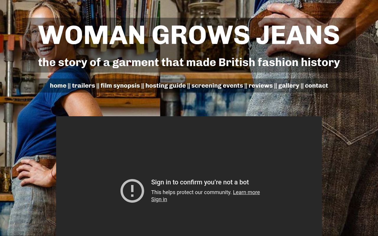 Homepage screenshot of womangrowsjeans.com
