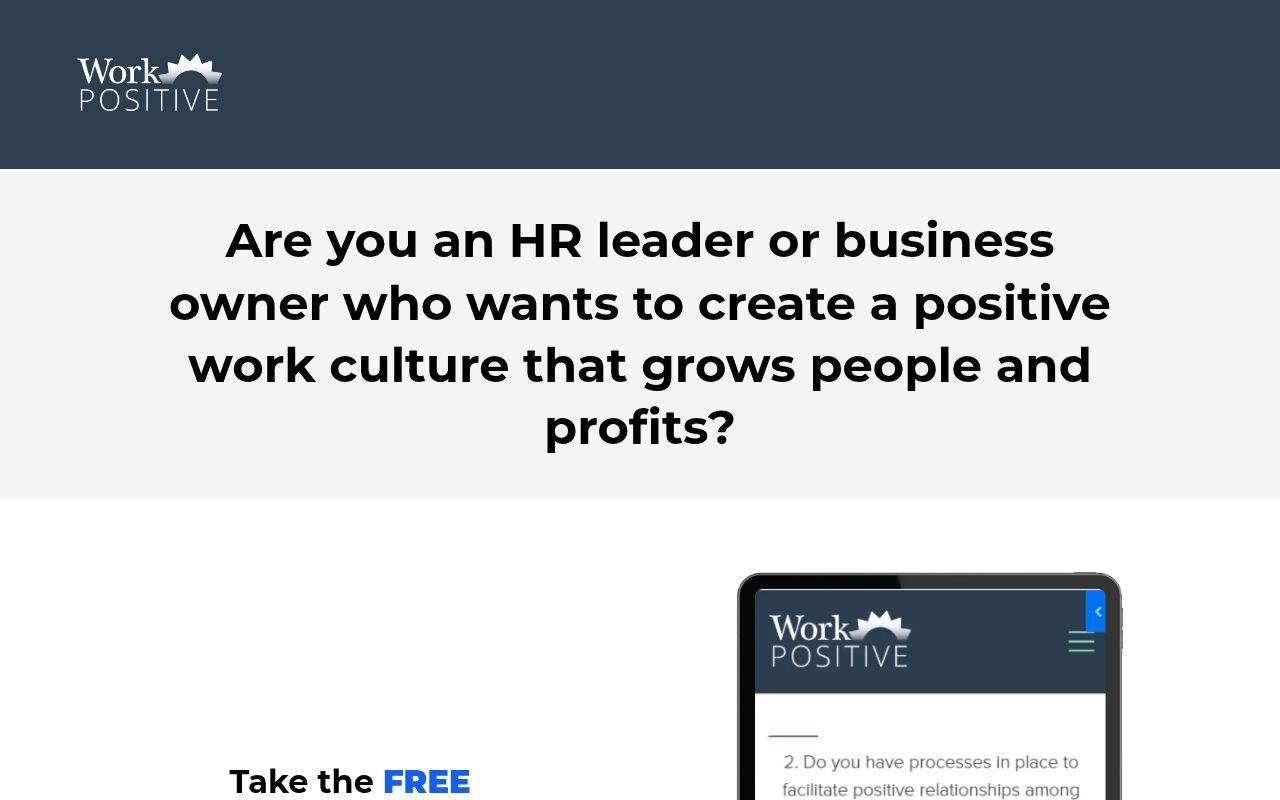 Homepage screenshot of workpositive.today
