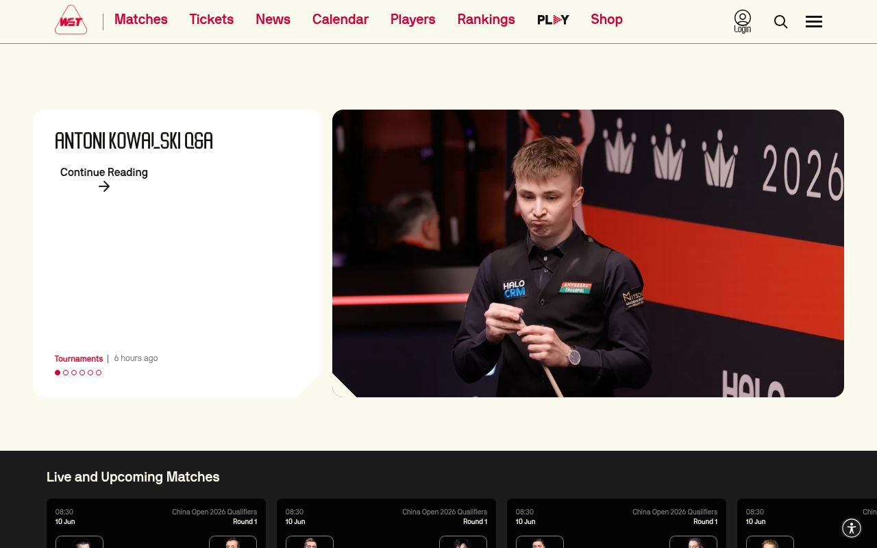 Homepage screenshot of wst.tv