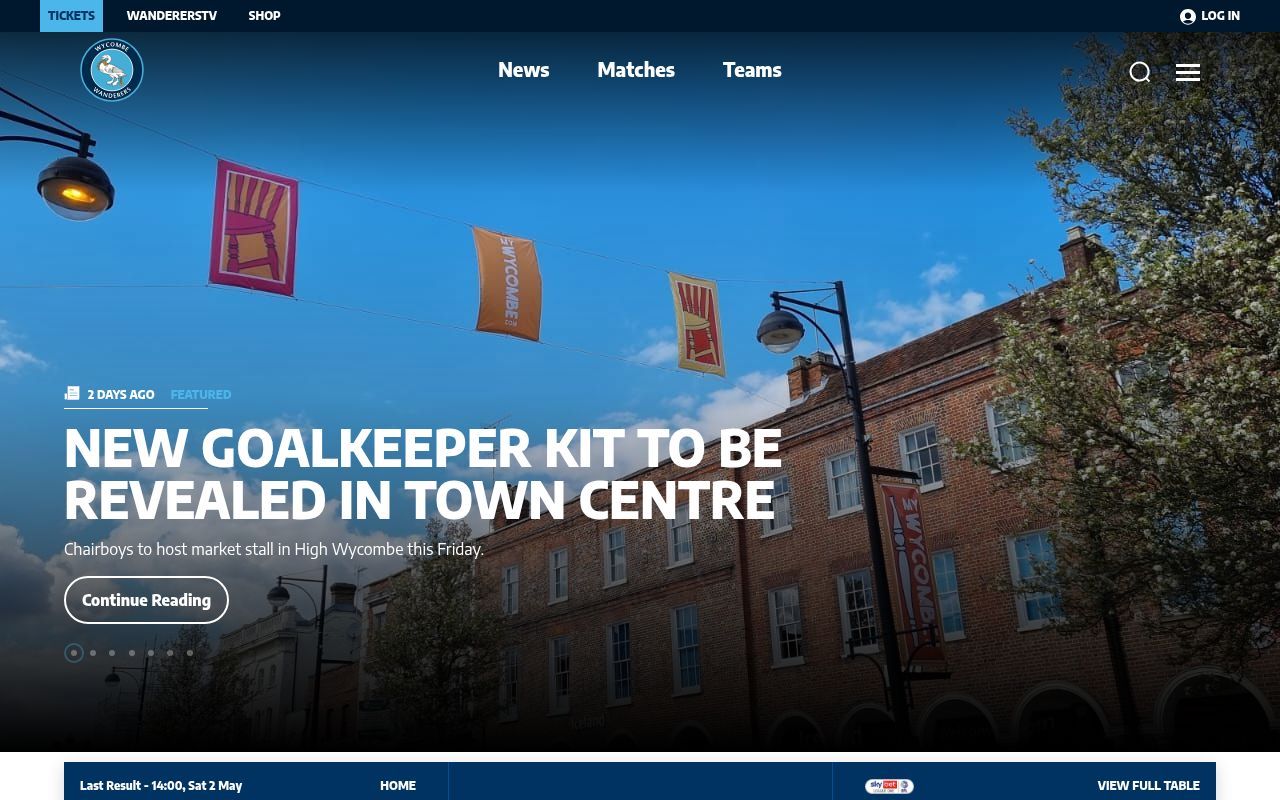 Homepage screenshot of wwfc.com