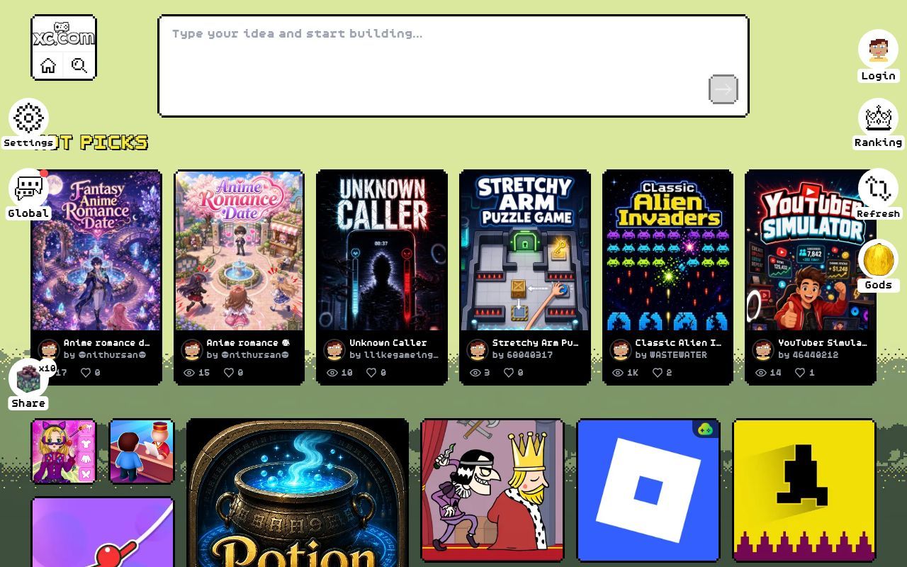 Homepage screenshot of xc.com