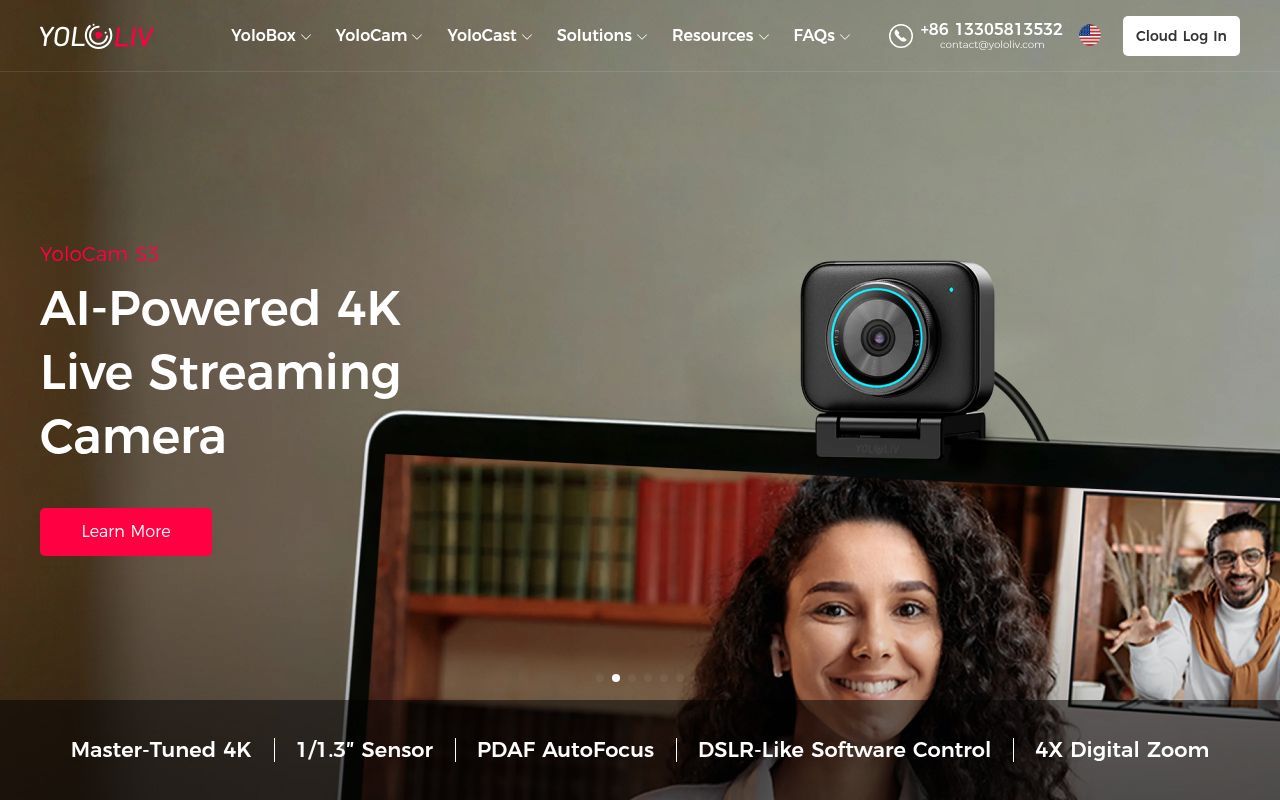 Homepage screenshot of yololiv.com