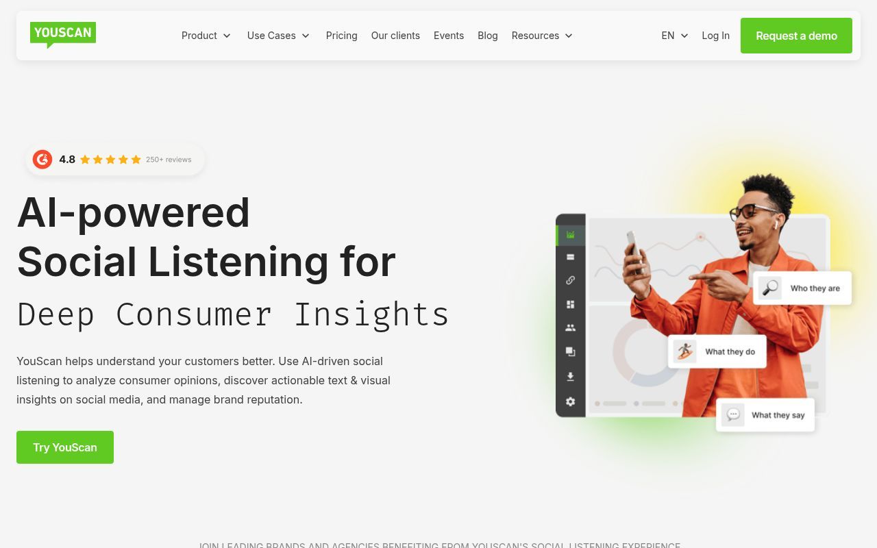Homepage screenshot of youscan.io