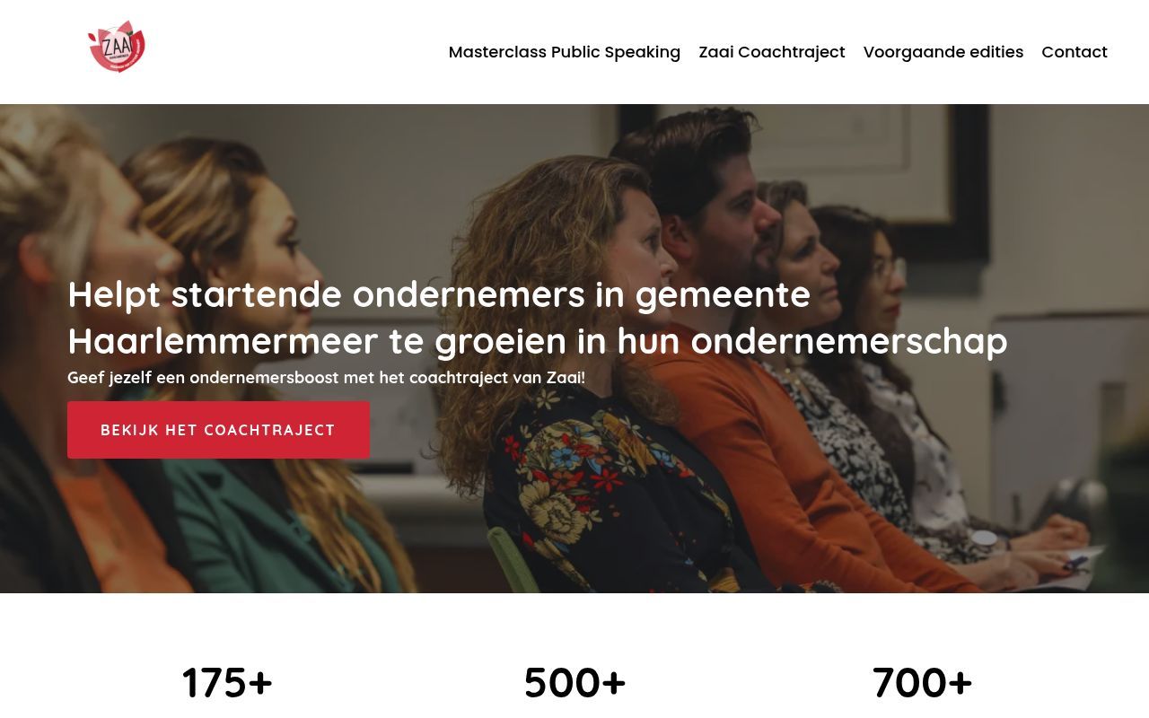 Homepage screenshot of zaaihaarlemmermeer.nl