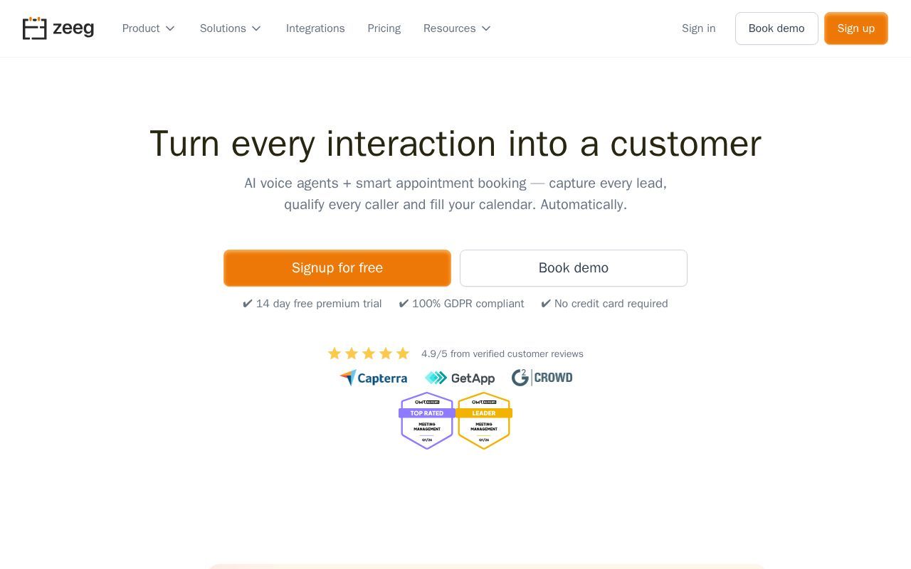 Homepage screenshot of zeeg.me