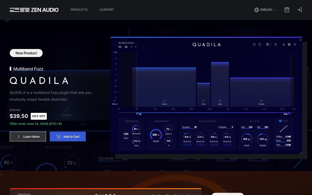 Homepage screenshot of zen.audio