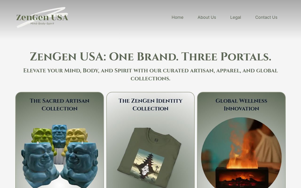 Homepage screenshot of zengenusa.com