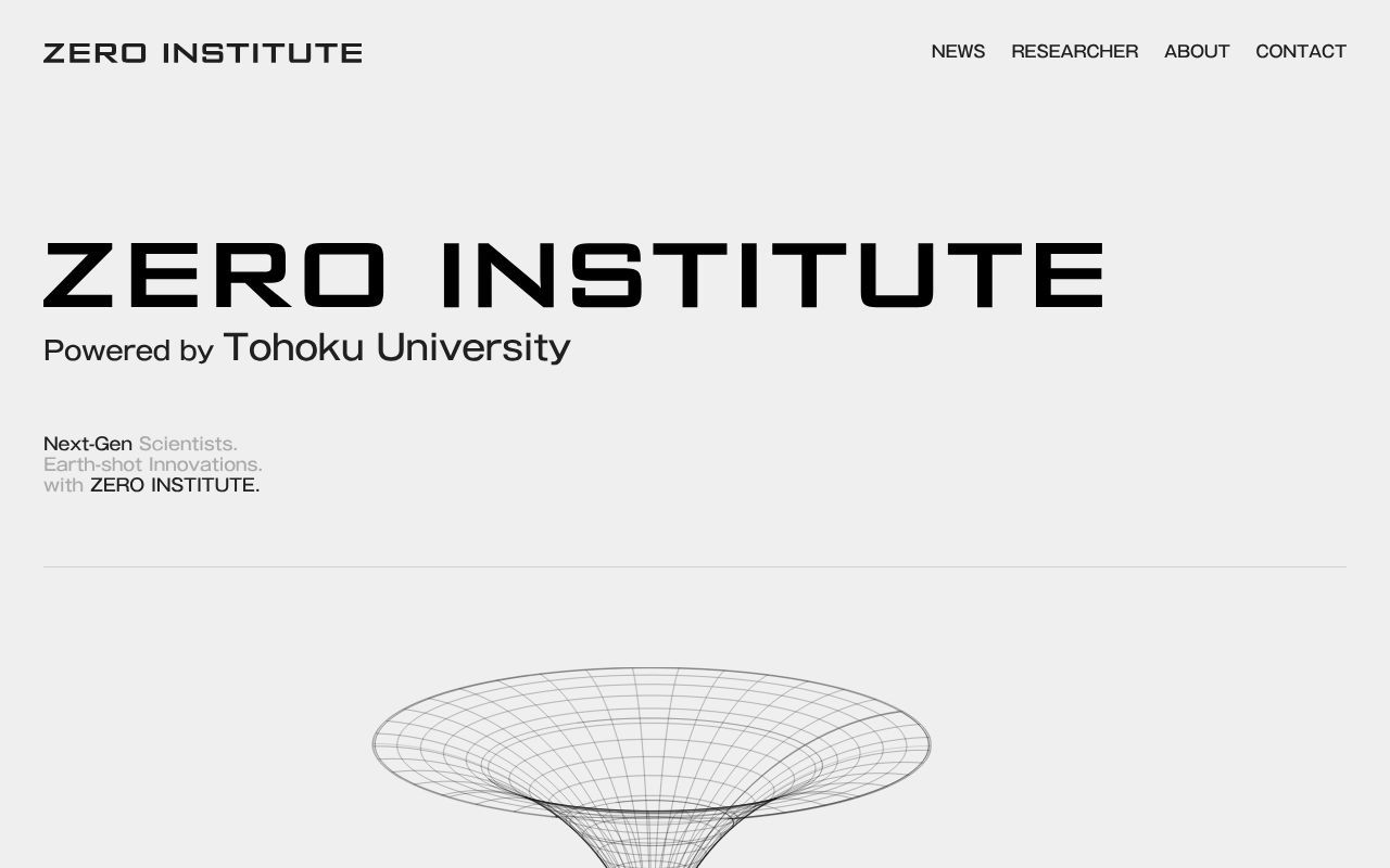 Homepage screenshot of zero-institute.org
