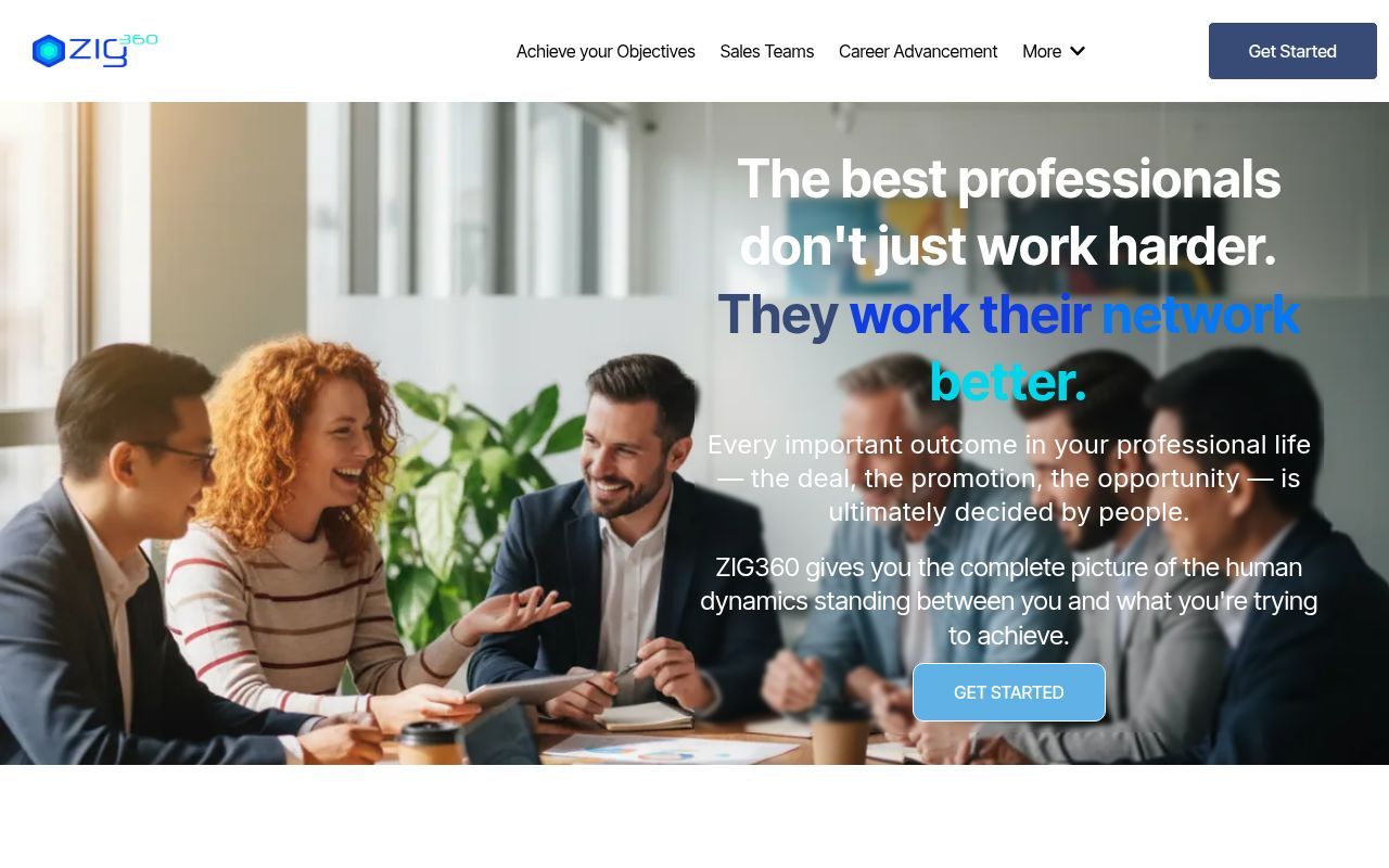 Homepage screenshot of zig360.com