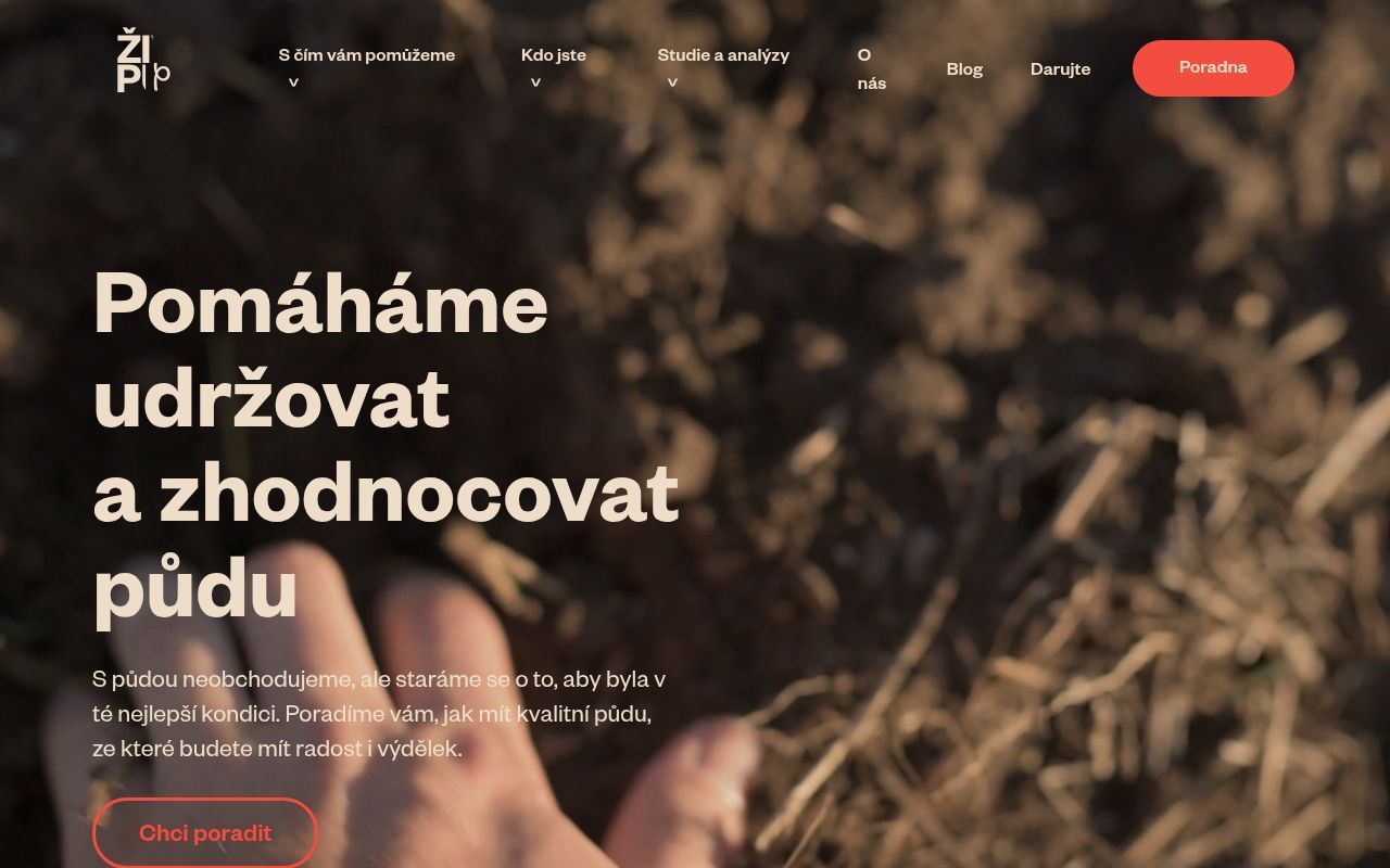 Homepage screenshot of ziva-puda.cz