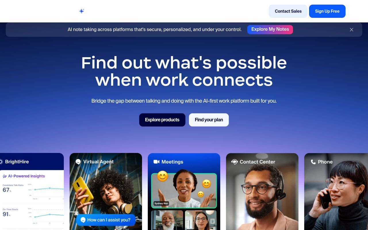 Homepage screenshot of zoom.com