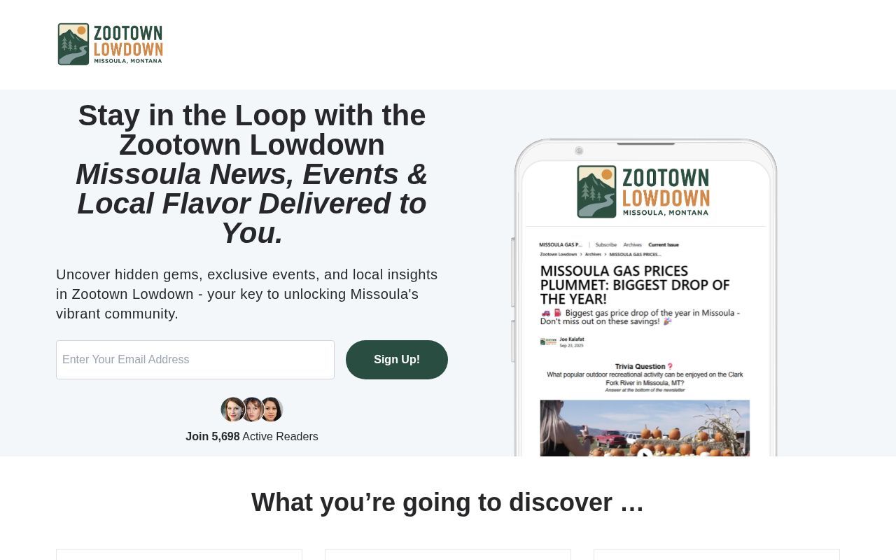 Homepage screenshot of zootownlowdown.com