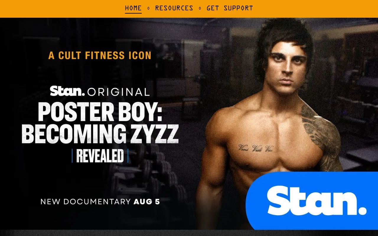 Homepage screenshot of zyzz.film