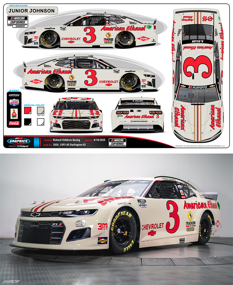 Esquema Junior Johnson American Ethanol de Austin Dillon para NASCAR