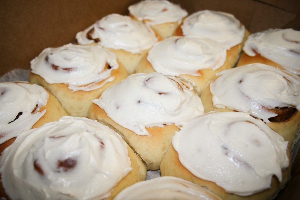 A Dozen Cinnamon Rolls in Box