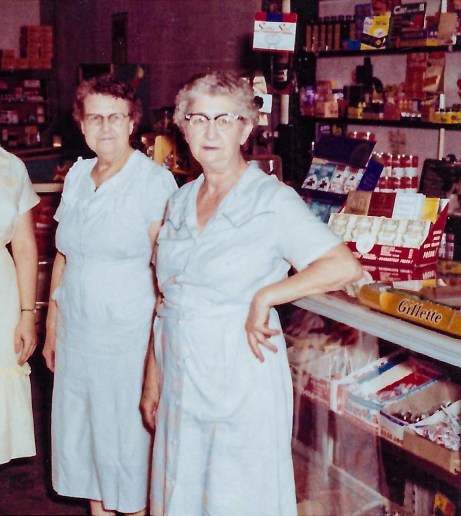 Great-Grandma Gradeless at shop counter