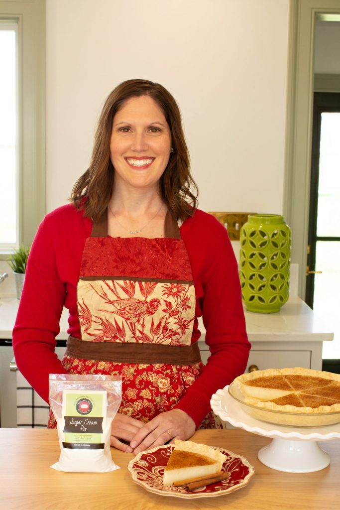 Natalie with sugar cream pie