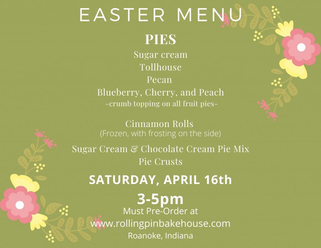 Easter 2022 Menu