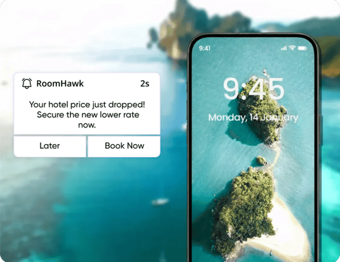 Real-time hotel price alert notification