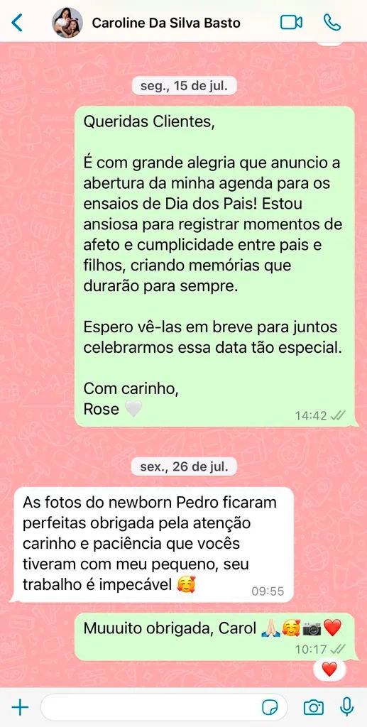 depoimento 1 ensaio newborn