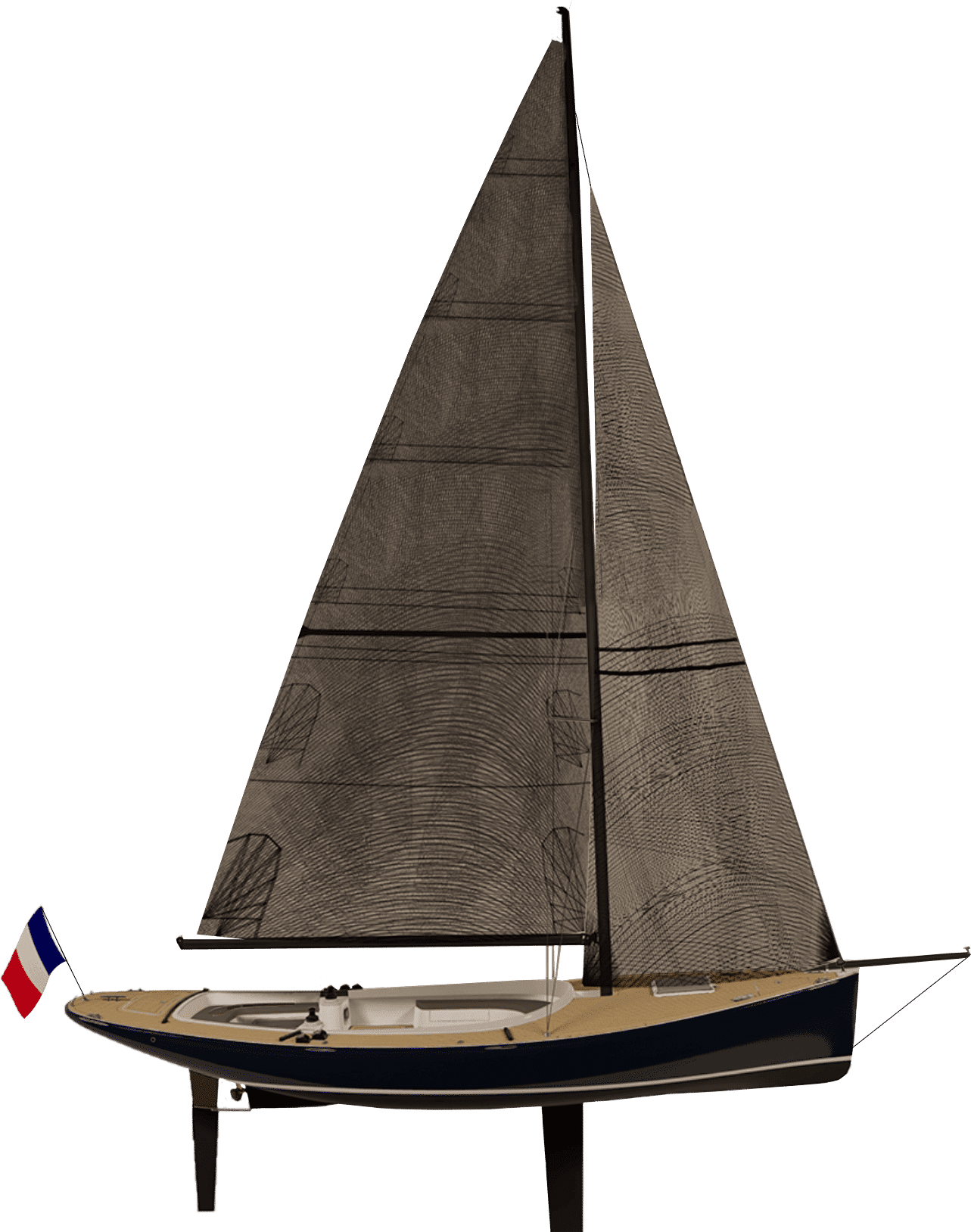 Maquette 3D du Cape Cod 896, coque noire