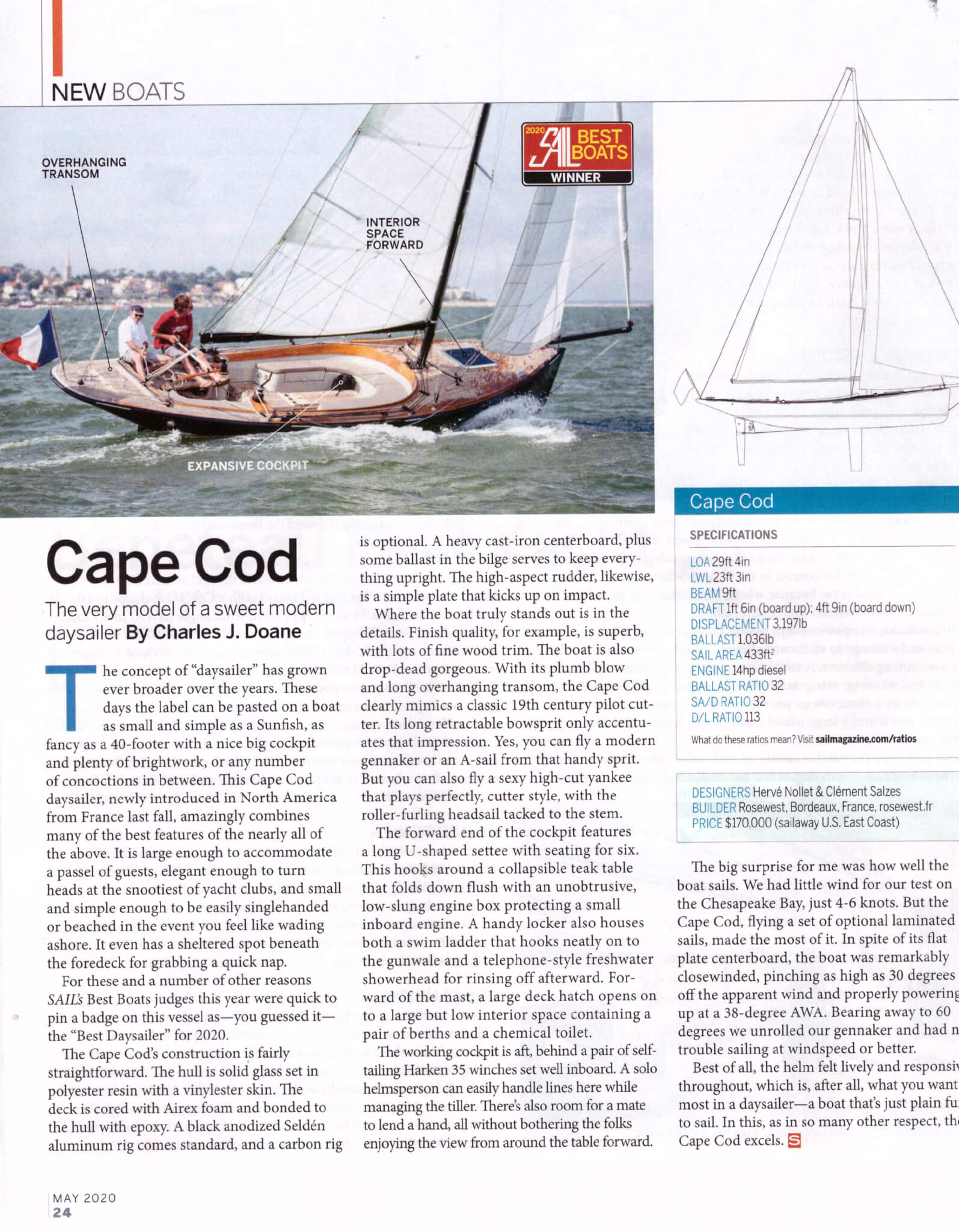 SailMagazine – Cape Cod, Meilleur Day-Boat - Rosewest