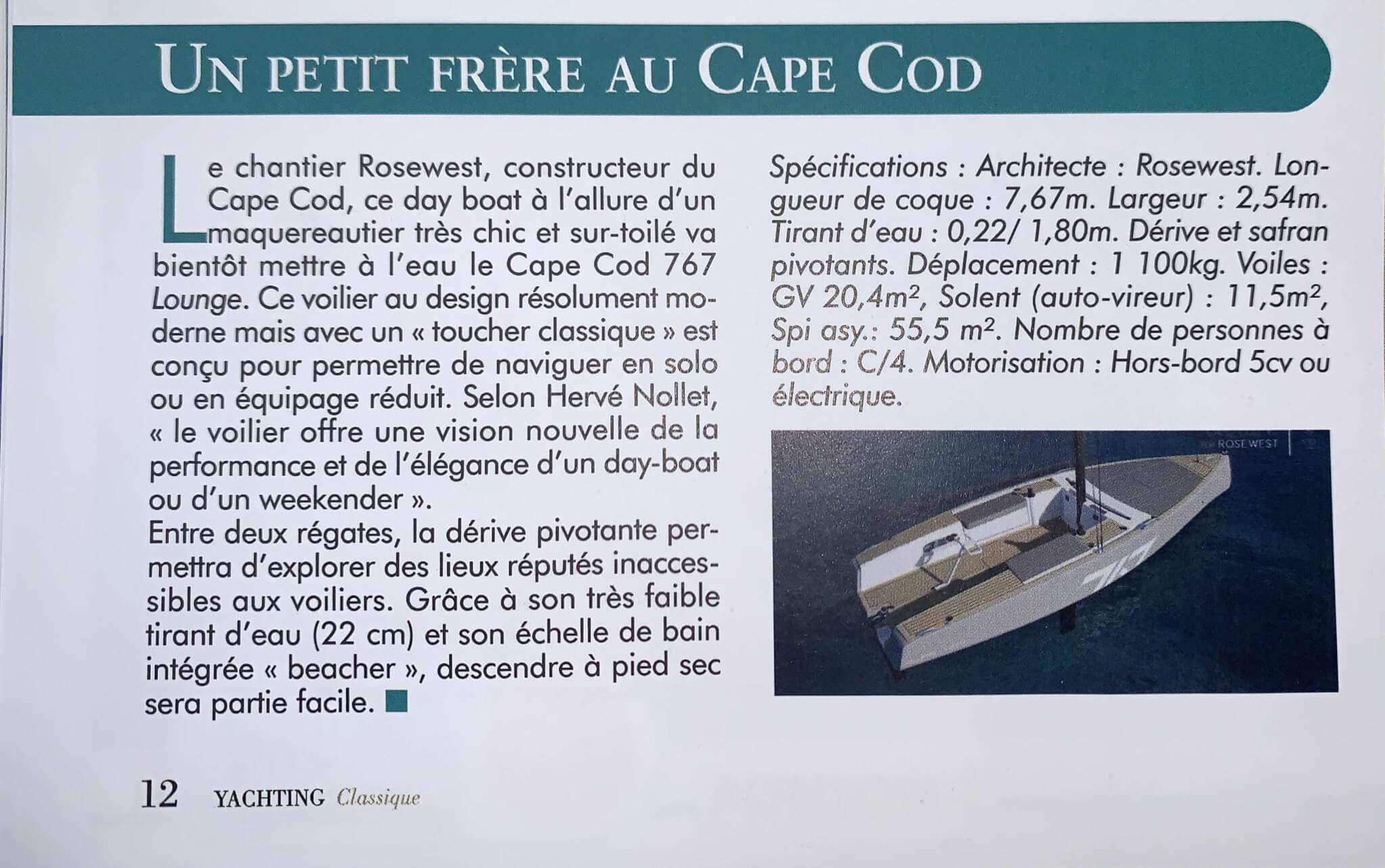 Yatching Classique – Cape Cod 767 – Un petit frère au Cape Cod - Rosewest