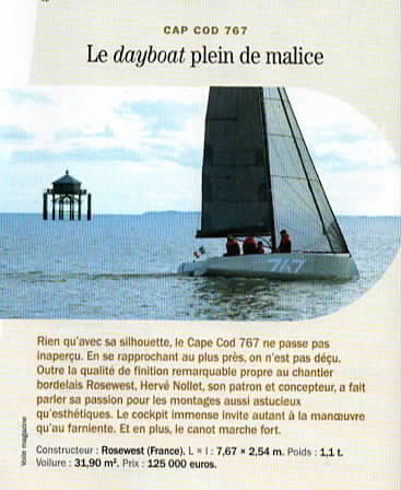 Le dayboat plein de malice, Extrait de l'article de Challenges. Cape Cod 767.