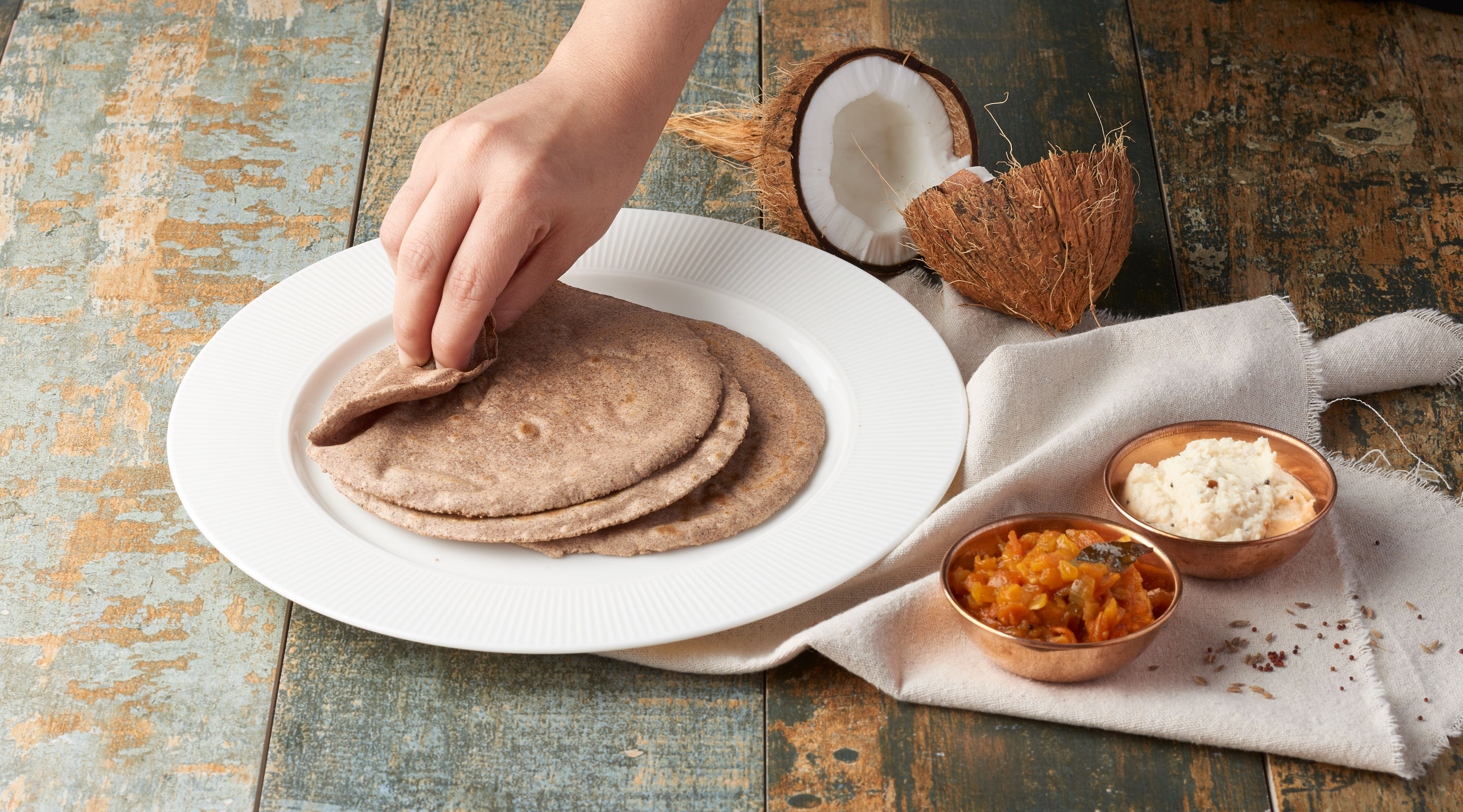 Coconut Ragi Roti Recipe Banner