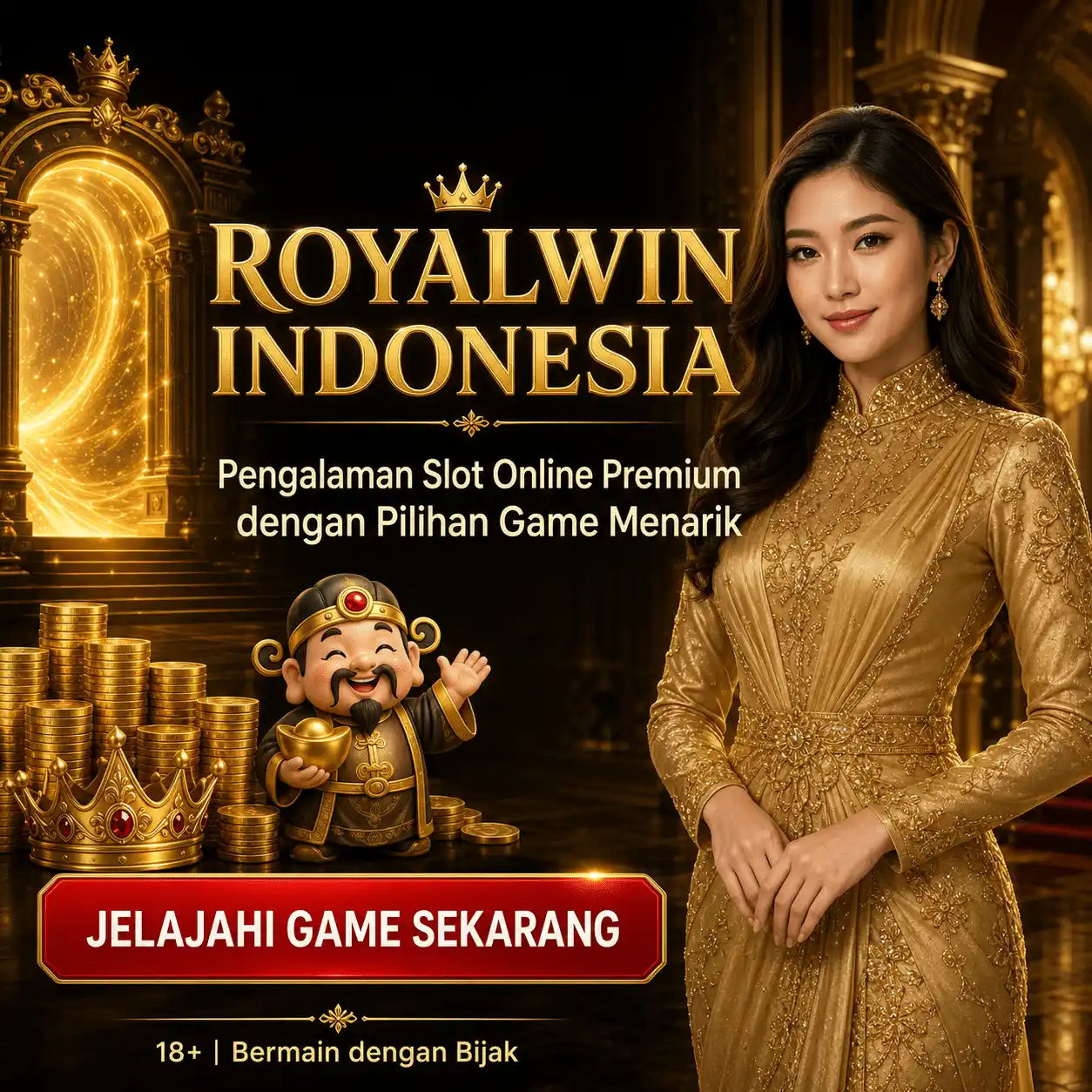 Ilustrasi permainan slot online Royalwin Indonesia untuk pengguna Indonesia