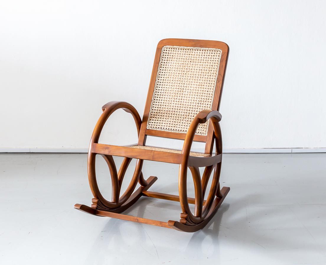 Art Deco Teakwood Rocking Chair The Past Perfect Collection
