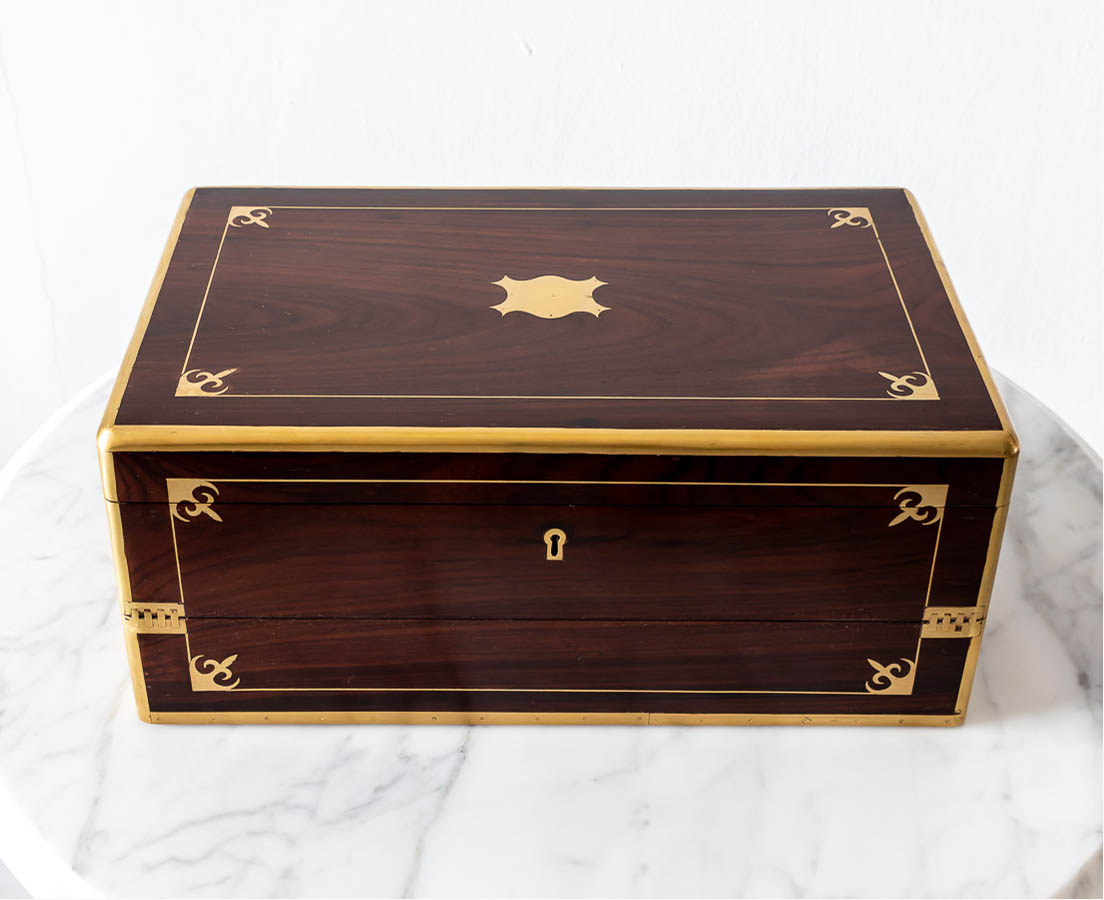 Antique Triple Opening Writing Box - The Past Perfect Collection