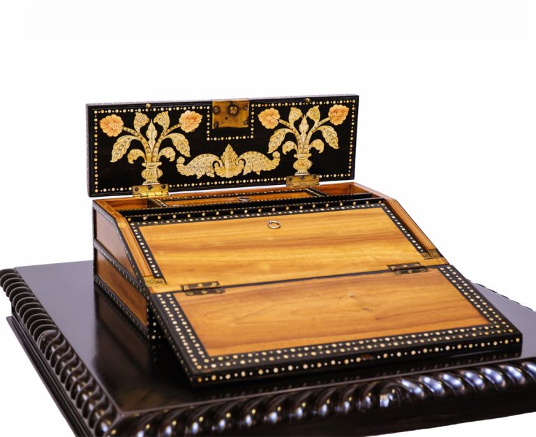 Satinwood & Ebony Writing Box with Writing Slope a l The Past Perfect Collection l Singapore