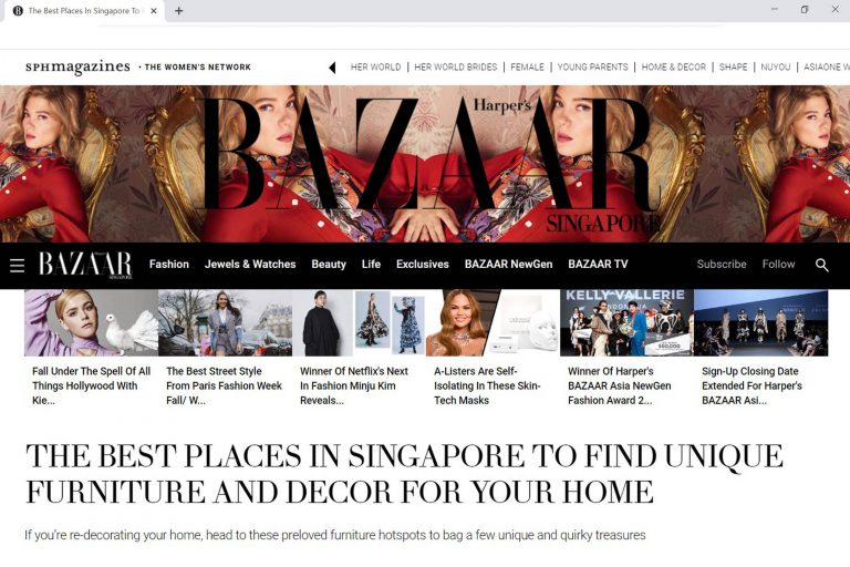 Best Places to find Unique Furniture in Singapore. Harper’s BAZAAR’s preloved furniture hotspots! 