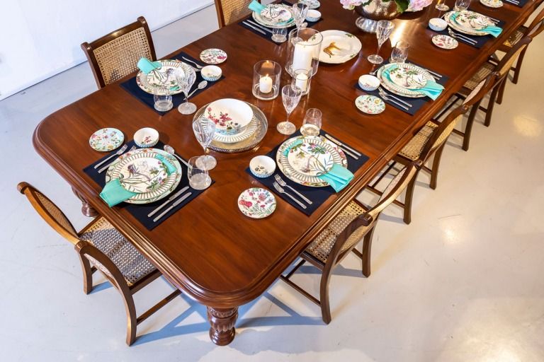 How to decorate an Antique Dining Table - The Past Perfect Collection-Singapore