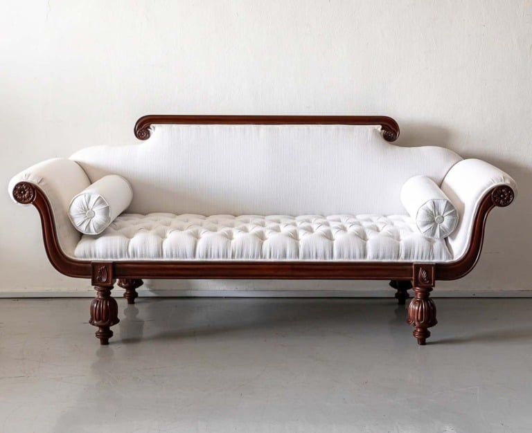 British Colonial Mahogany Sofa The Past Perfect Collection