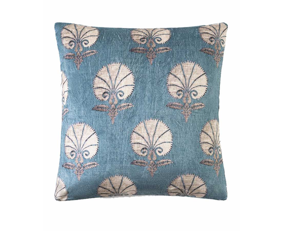 Carnation Teal Good Earth Cushion The Past Perfect Collection