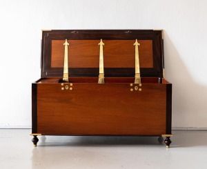 Dutch Colonial Teakwood Chest with Brass